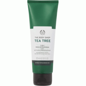 محصول سه کاره درخت چای بادی شاپ اصل انگلیس The Body Shop Tea Tree 3 In 1 Wash, Scrub, Mask 125ml